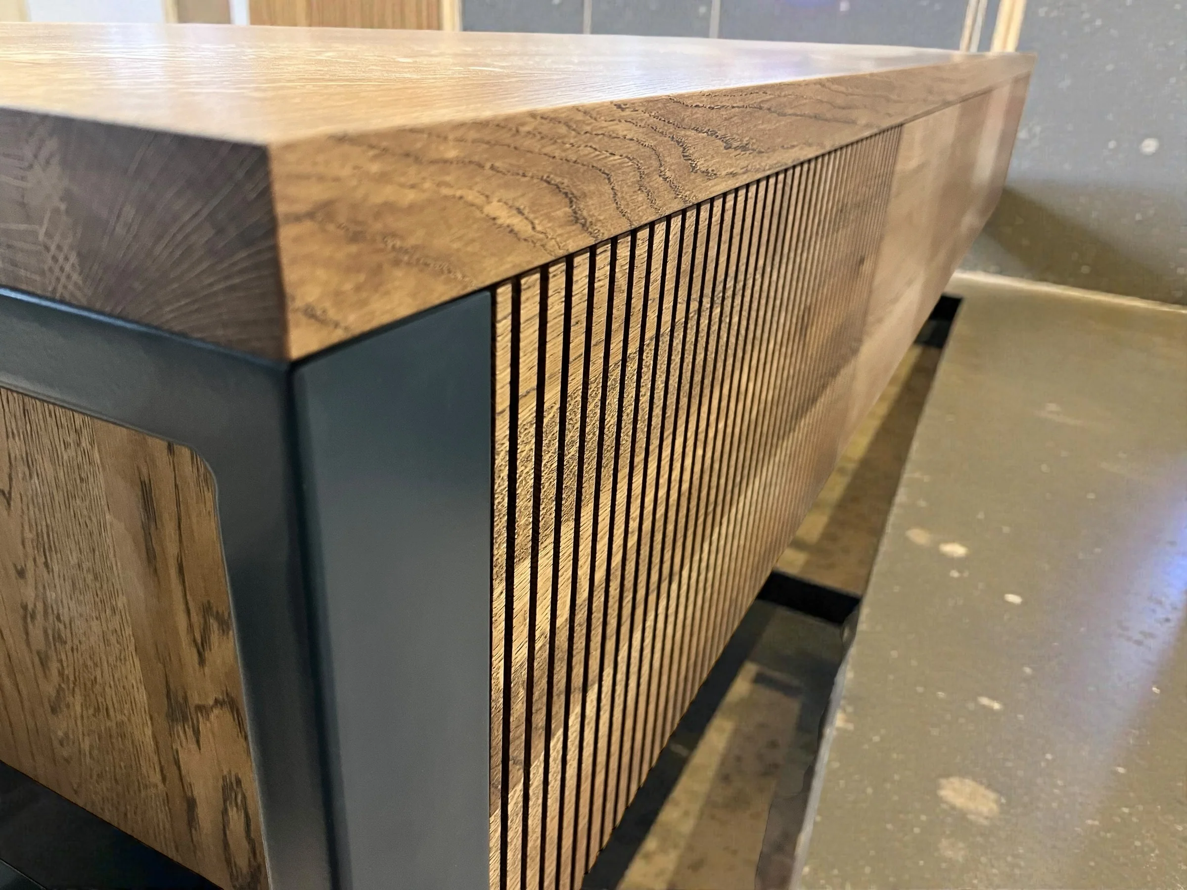 Solid Oak TV Stand with Drawers - Image 8